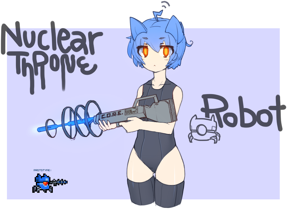 1girl, :<, ahoge, animal_ears, black_legwear, black_school_swimsuit, blue_hair, blush