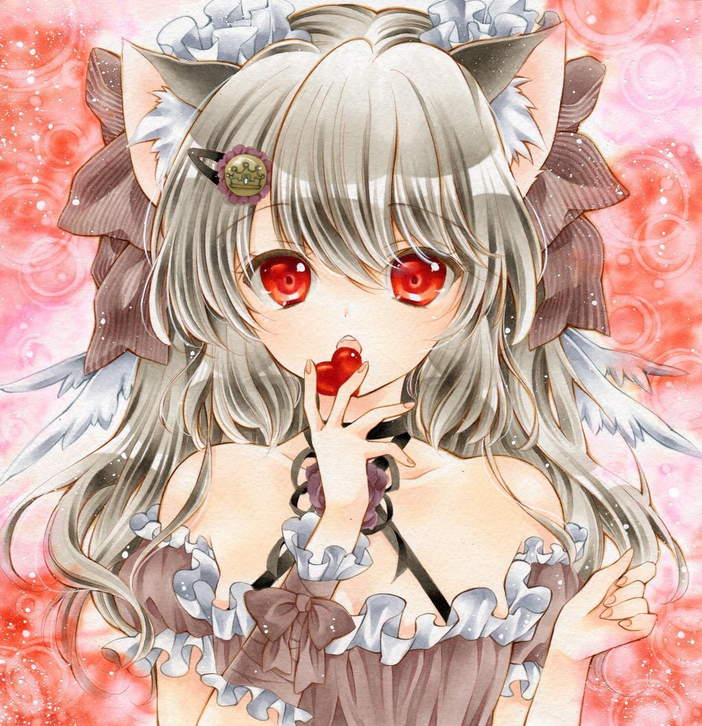 1girl, animal_ears, bare_shoulders, blonde_hair, cat_ears, choker, dress, hair_ornament