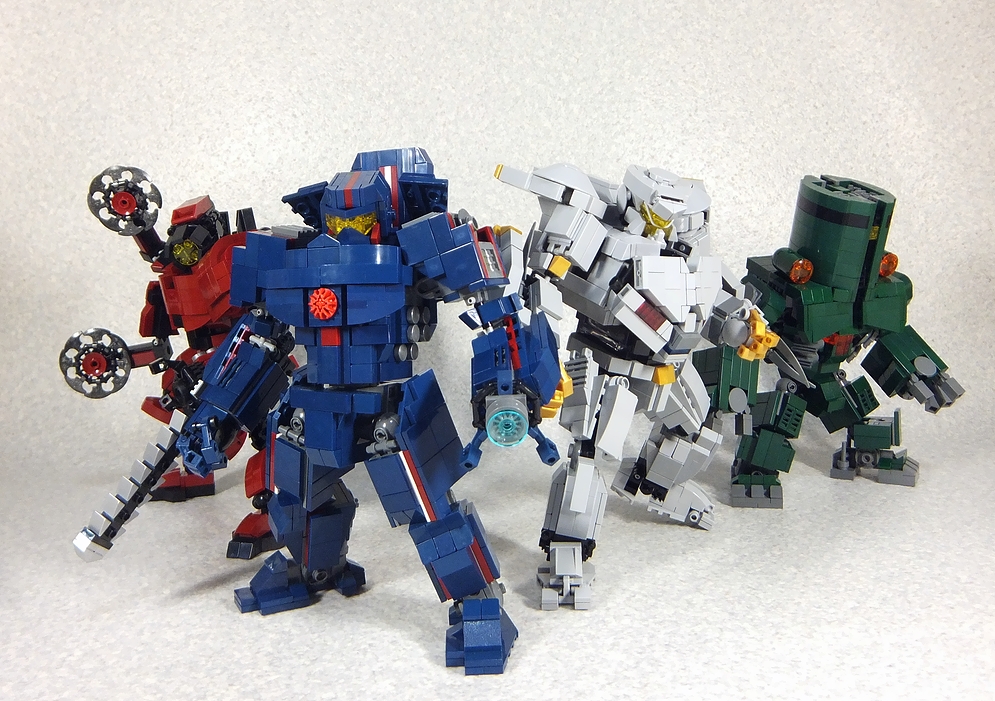 cherno_alpha, crimson_typhoon, gipsy_danger, lego, mecha, pacific_rim, science_fiction, striker_eureka