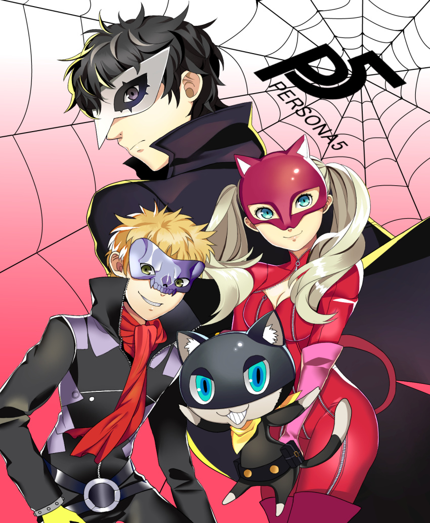 highres, kurusu_akira, l_(nanaki_0524), morgana_(persona_5), persona, persona_5, protagonist_(persona_5), sakamoto_ryuji