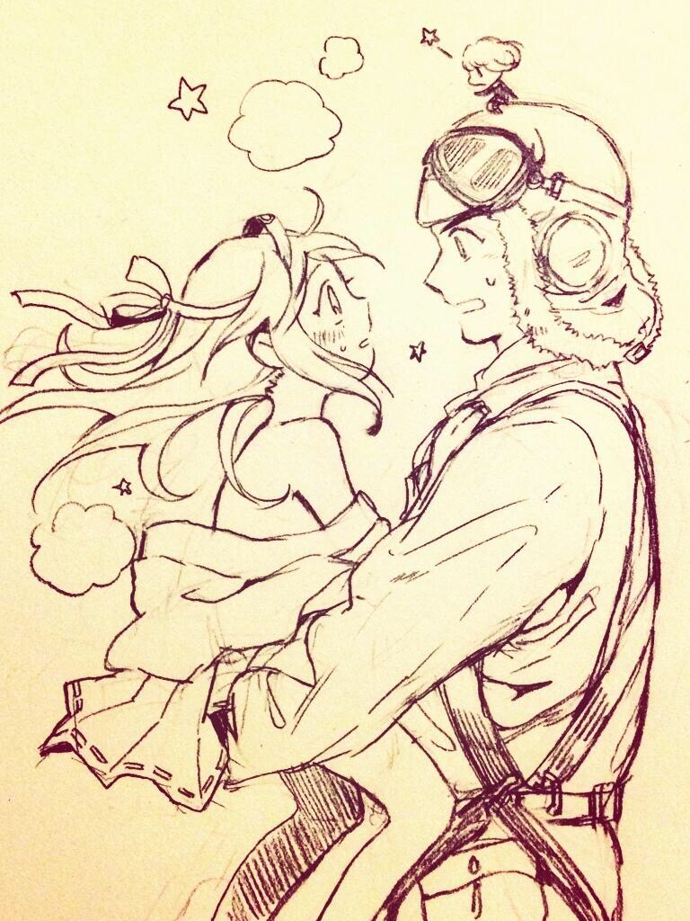 1boy, 1girl, 2girls, age_regression, fairy_(kantai_collection), goggles, goggles_on_hat, hairband