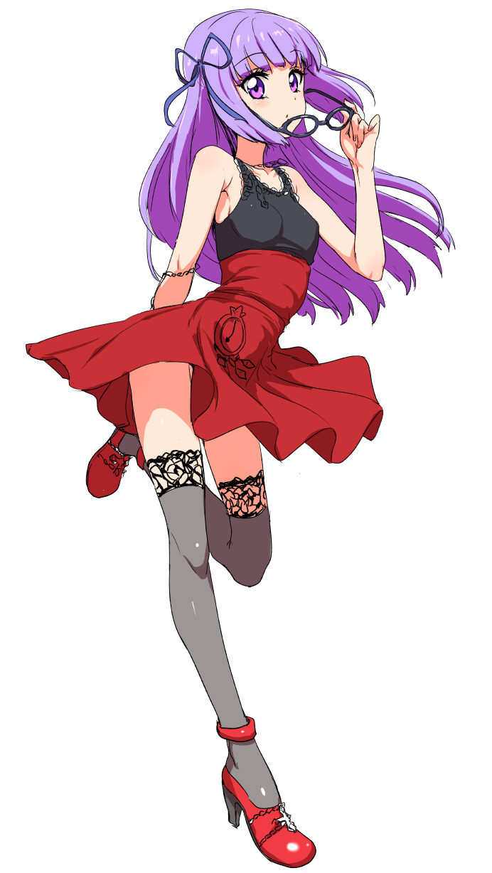 aikatsu!, blush, clearite, dress, hikami_sumire, long_hair, purple_eyes, smile