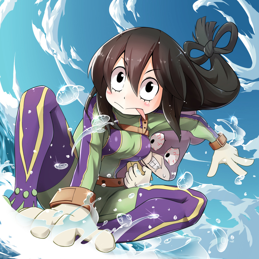 1boy, 1girl, absurdres, asui_tsuyu, black_eyes, black_hair, bodysuit, boku_no_hero_academia
