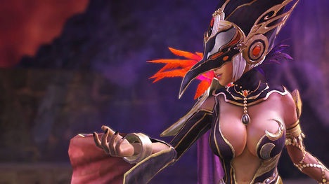 bikini_armour, breasts, cia_(zelda_musou), cleavage, hyrule_warriors, mask, nintendo, white_hair