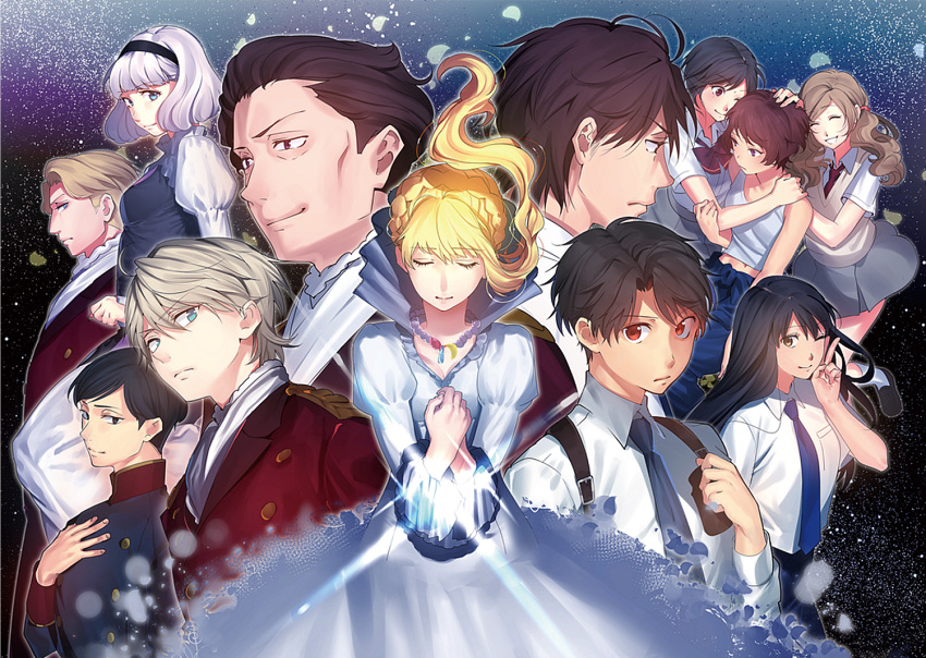 aldnoah.zero, amifumi_inko, asseylum_vers_allusia, blonde_hair, blush, brown_eyes, brown_hair, cruhteo