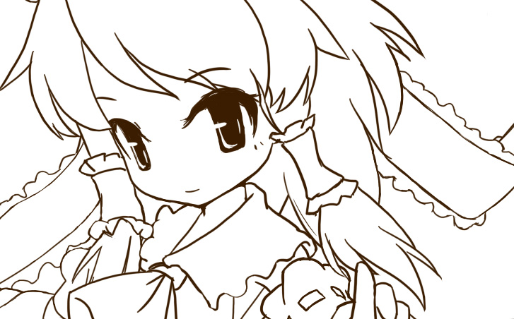 detached_sleeves, hakurei_reimu, japanese_clothes, kanihira, miko, monochrome, ribbon, touhou