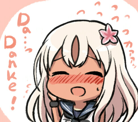 1girl, :d, engiyoshi, flower, hair_flower, hair_ornament, kantai_collection, long_hair