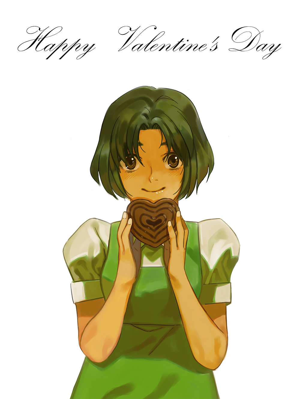 1girl, chocolate, chocolate_heart, english, heart, highres, ranma_1/2, tendou_akane