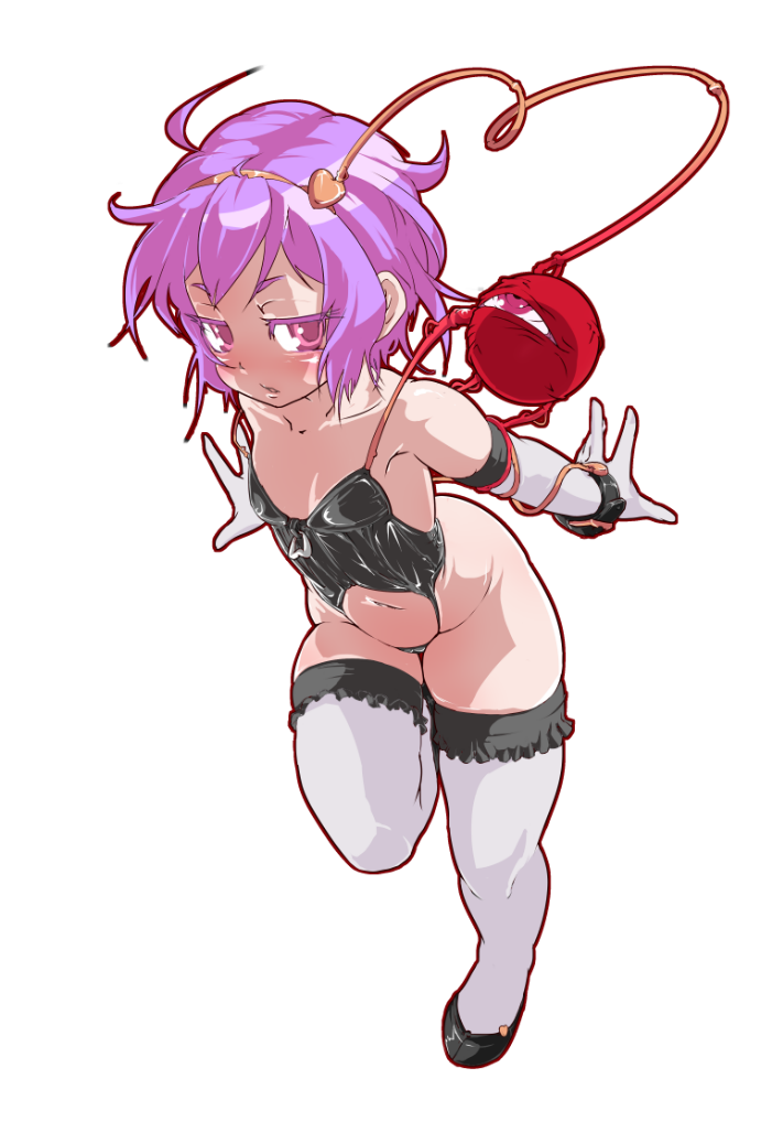 1girl, blush, breasts, elbow_gloves, gloves, hairband, heart, komeiji_satori