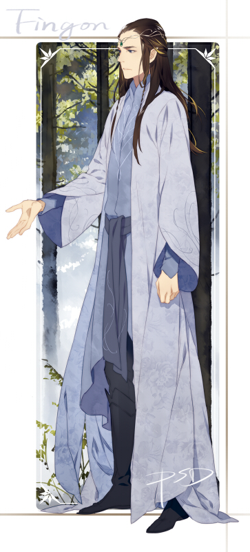 1boy, artist_name, black_hair, dated, elf, fingon, lord_of_the_rings, pointy_ears