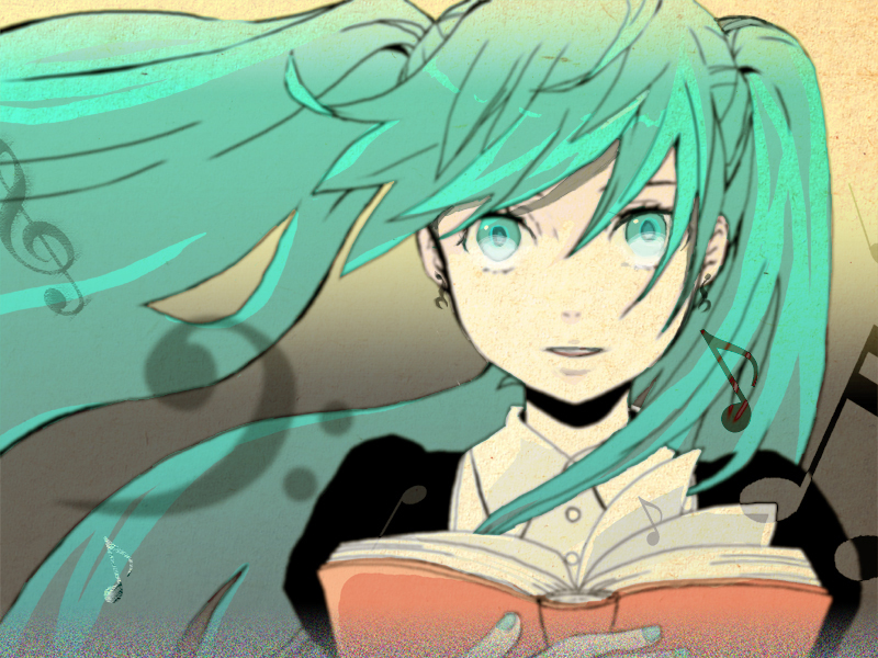 aqua_eyes, aqua_hair, ariori_haberi, book, earrings, hatsune_miku, jewelry, long_hair