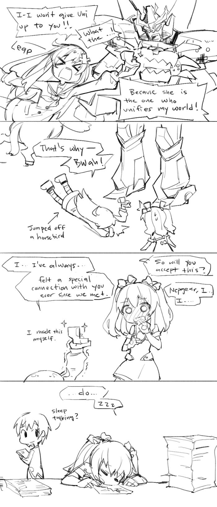 >_<, 3girls, blush, brave_the_hard, choujigen_game_neptune, comic, drooling, gebyy-terar