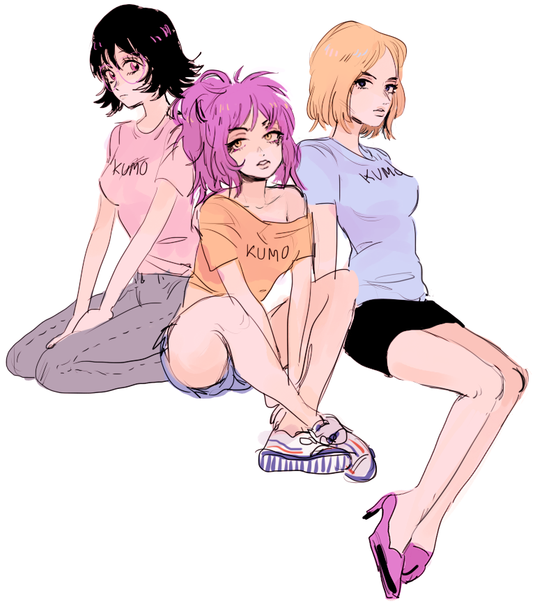 hunter_x_hunter, machi_(hunter_x_hunter), multiple_girls, pakunoda, shizuku_(hunter_x_hunter), shoes, sneakers