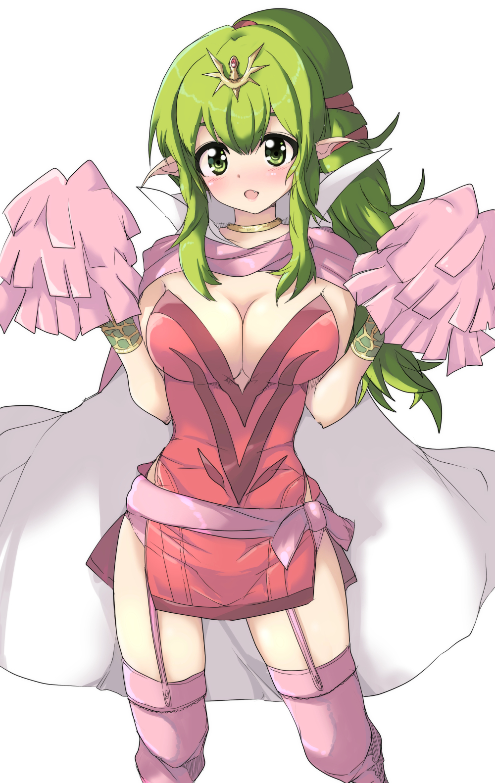 1girl, blush, breasts, chiki, cleavage, echizen_(hvcv), fire_emblem, garter_straps