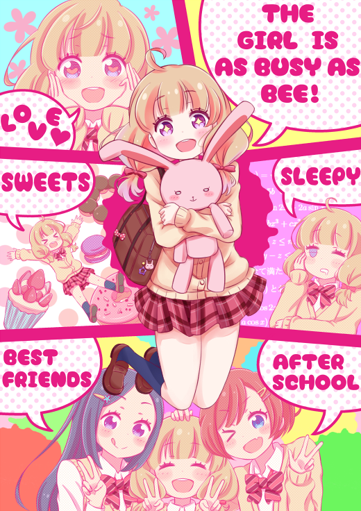 >_<, 3girls, :d, :q, ;d, ahoge, bangs, blazer