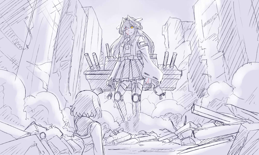 coyote_tango, h-new, kantai_collection, kongou_(kantai_collection), pacific_rim, parody