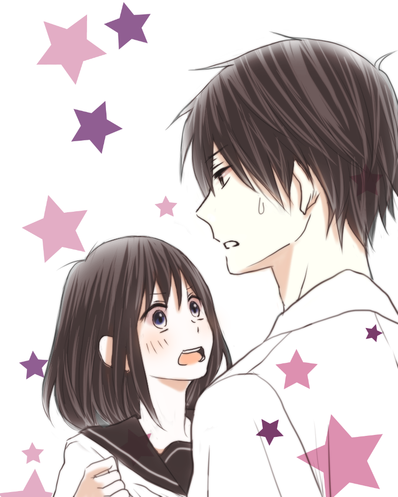 1boy, 1girl, black_hair, chibi_maruko-chan, meru_(chocolate-cocoa), older, oono_kenichi, sakura_momoko