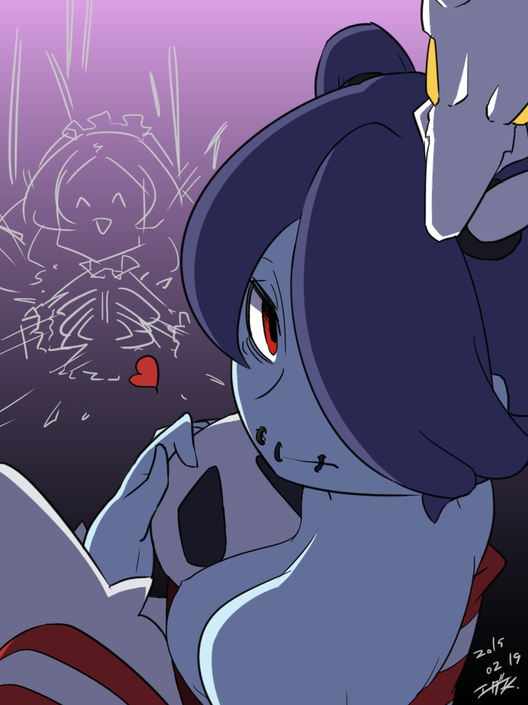 bloody_marie_(skullgirls), edamame._(artist), skullgirls, squigly_(skullgirls), tagme