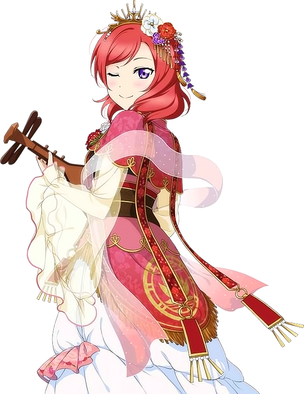 flower, flower_on_head, goddess, guitar, instrument, love_live!_school_idol_project, nishikino_maki, redhead