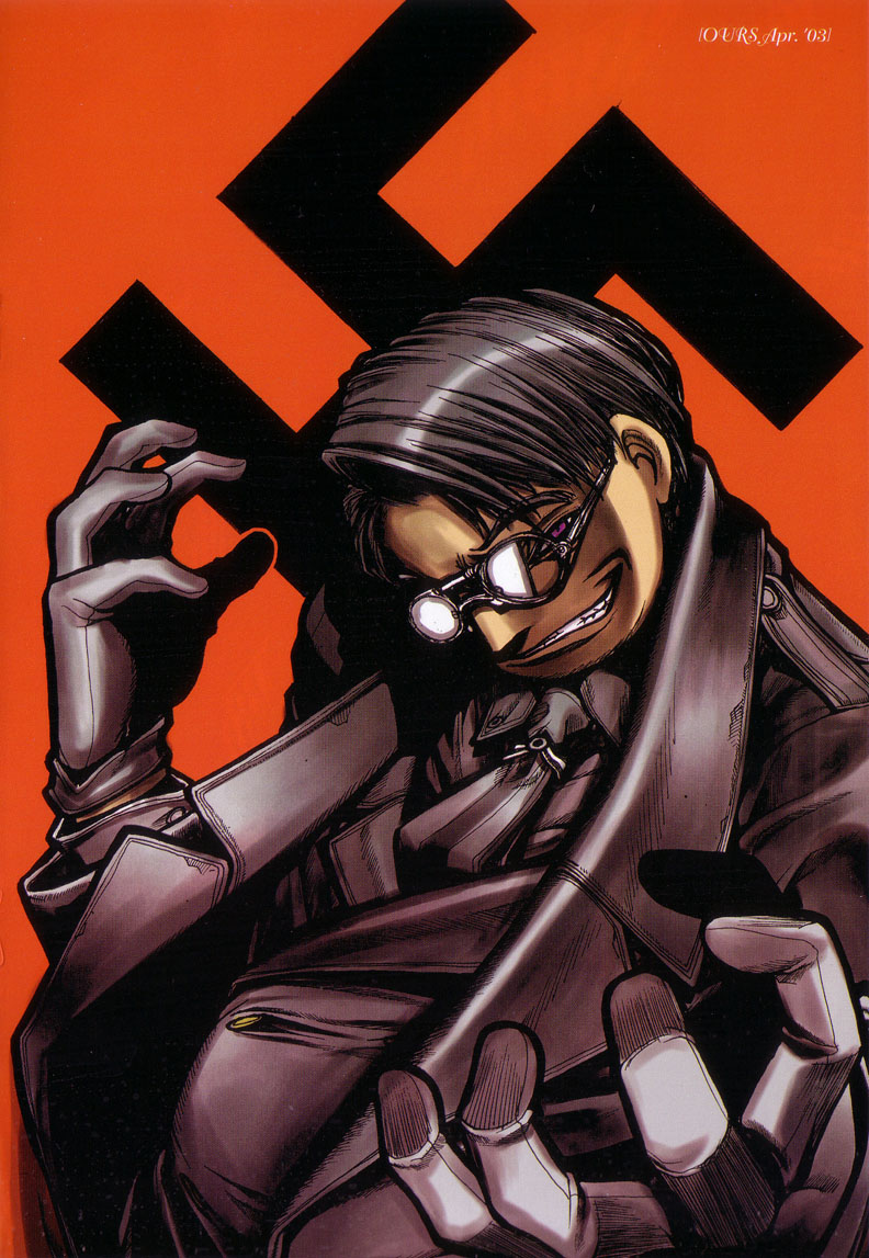 gloves, hellsing, hirano_kouta, major_(hellsing), nazi, necktie, official_art, purple_eyes