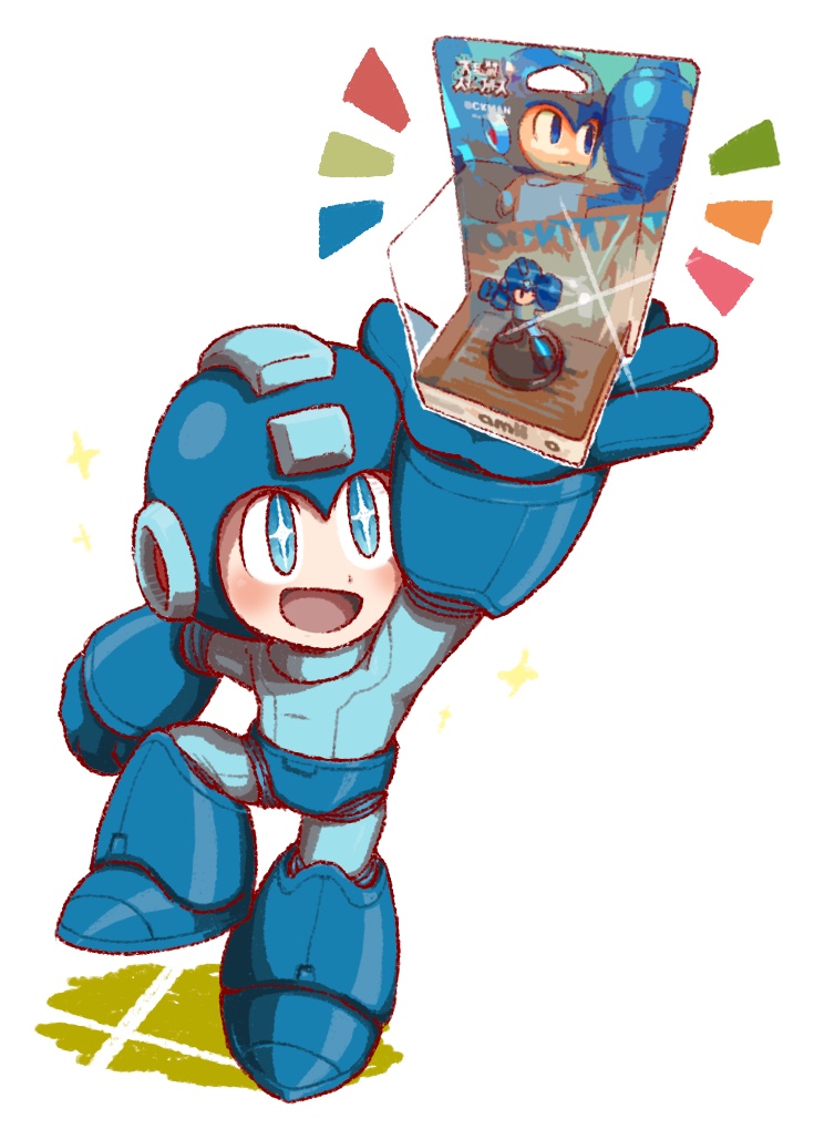 +_+, 1boy, amiibo, android, capcom, dairantou!_smash_brothers_for_wii_u_and_3ds, figure, hakusotorakugaki