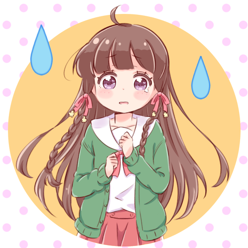 1girl, ahoge, bangs, braid, brown_hair, check_(check_book), clenched_hands, commentary_request