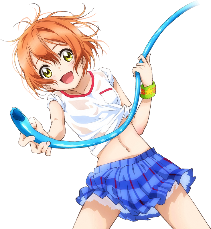 hoshizora_rin, love_live!_school_idol_project, orange_hair, school_uniform, short_hair, slip_showing, wet, wet_clothes