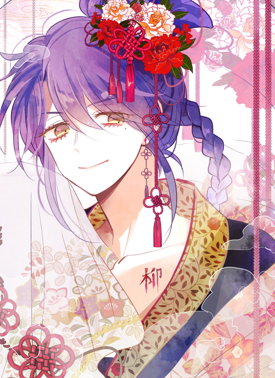 braid, earrings, ewigkey, flower, fushigi_yuugi, hair_flower, hair_ornament, jewelry