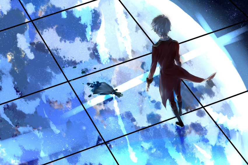 aldnoah.zero, blue_rose, boots, bouquet, coattails, earth, epaulettes, flower