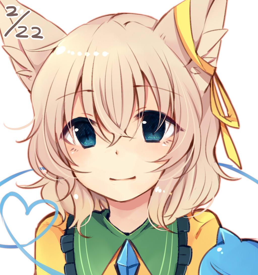 2girls, animal_ears, bow, cat_ears, eyeball, green_eyes, heart, heart_of_string
