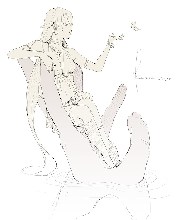 beige, bracelett, butterfly, ear_rings, elf, fantasy, female, giant