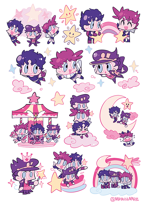 chibi, family, jojo_no_kimyou_na_bouken, jonathan_joestar, joseph_joestar_(young), kuujou_joutarou, mikannu