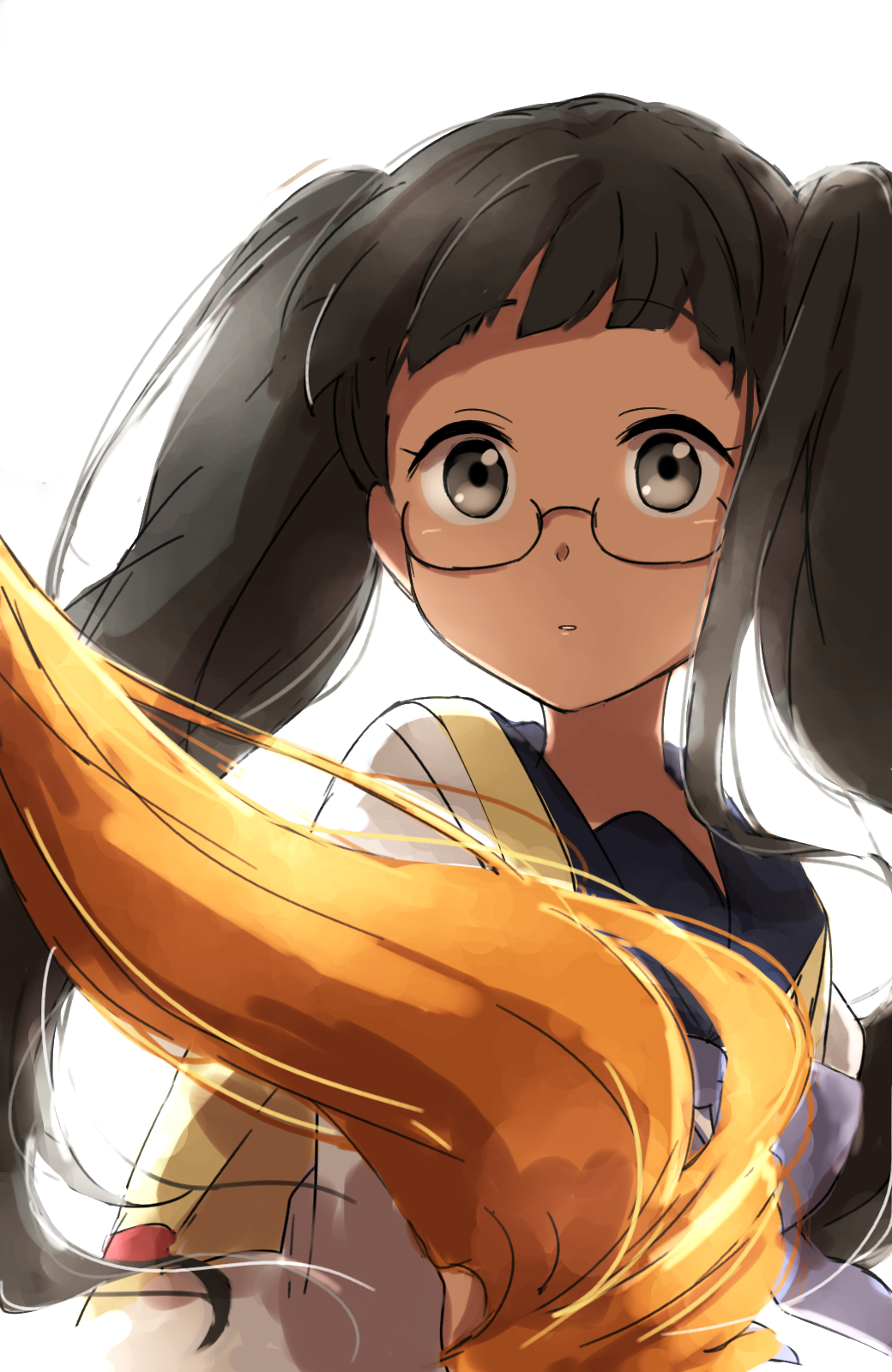 2girls, bangs, black_eyes, black_hair, chiyori_(wixoss), eldora_(wixoss), glasses, highres