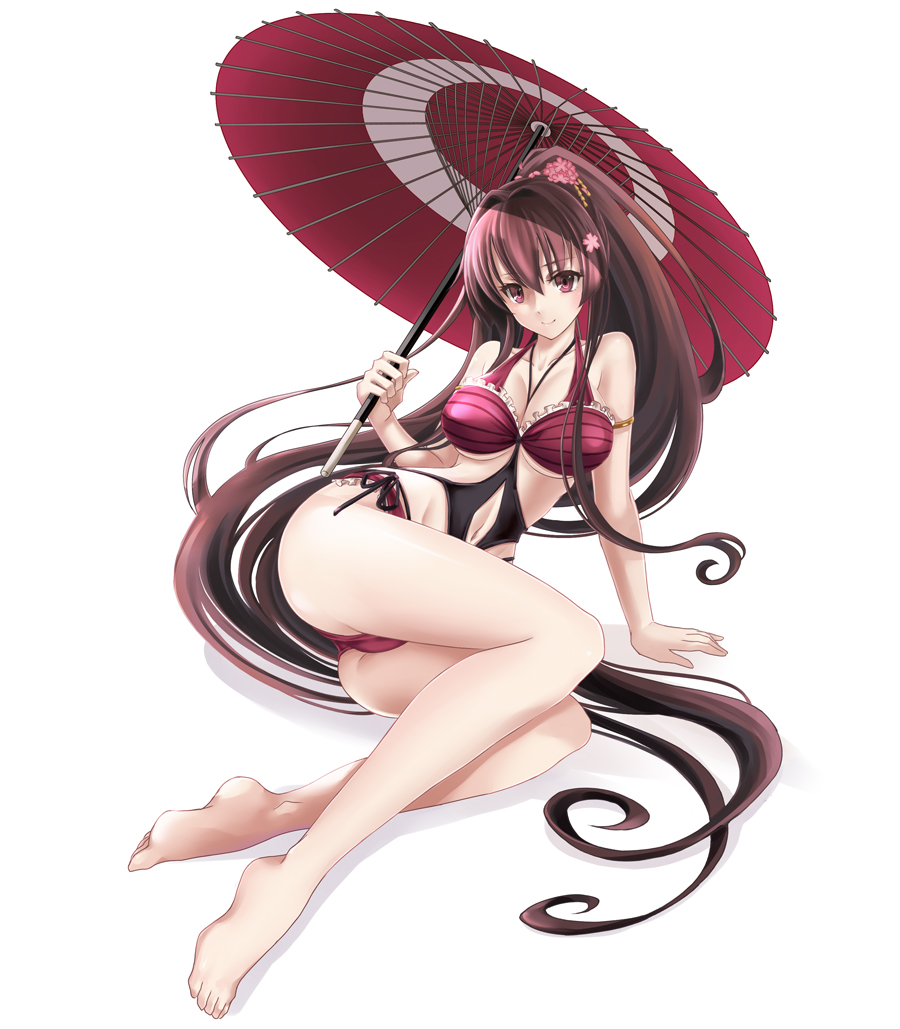 1girl, breasts, brown_eyes, brown_hair, hair_ornament, kantai_collection, long_hair, omone_chou