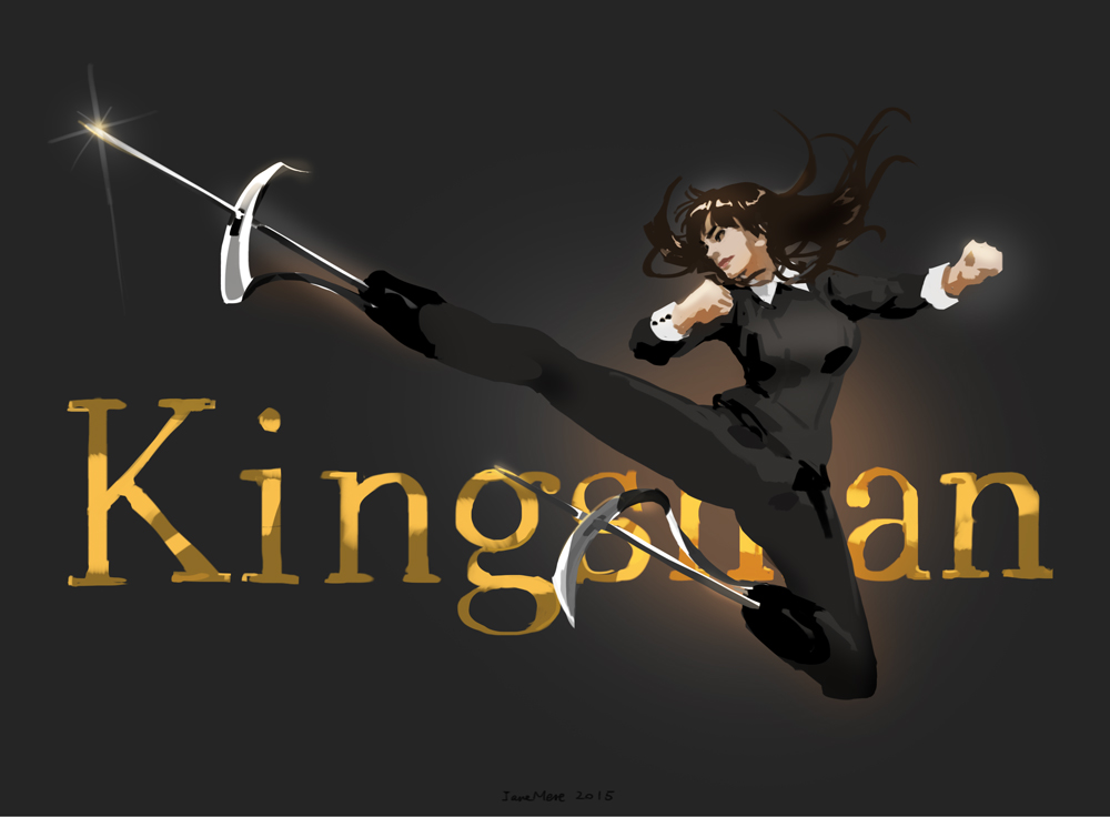 1girl, amputee, double_amputee, flying_kick, gazelle_(kingsman), jane_mere, kicking, kingsman:_the_secret_service