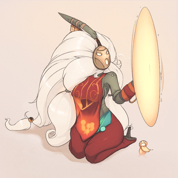 1girl, 34no404, bard_(league_of_legends), big_hair, breasts, female, genderswap, high_heels