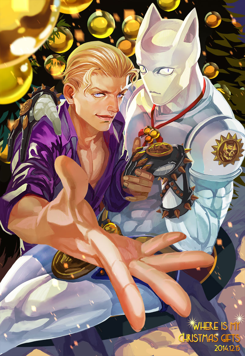 2boys, blonde_hair, casual, csc, jojo_no_kimyou_na_bouken, killer_queen, kira_yoshikage, multiple_boys