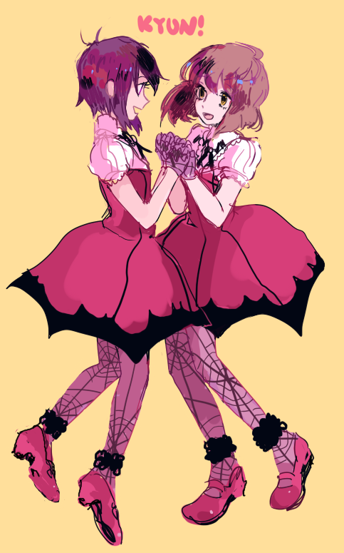 2girls, black_hair, brown_hair, hagiwara_yukiho, idolmaster, kikuchi_makoto, multiple_girls, pau