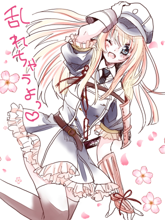 1boy, ;d, black_legwear, blonde_hair, blue_eyes, blush, dress, frilled_dress