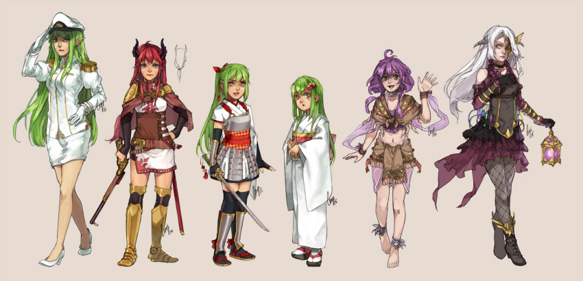 2015, 6+girls, barefoot, blue_eyes, borrowed_character, c-r-y-s, capelet, cecilia_(acerailgun)