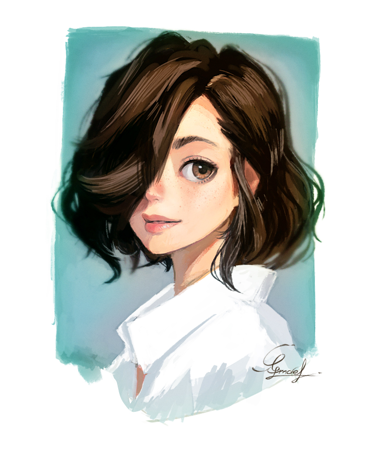 1girl, brown_eyes, brown_hair, efmoe, hair_over_one_eye, original, short_hair, solo