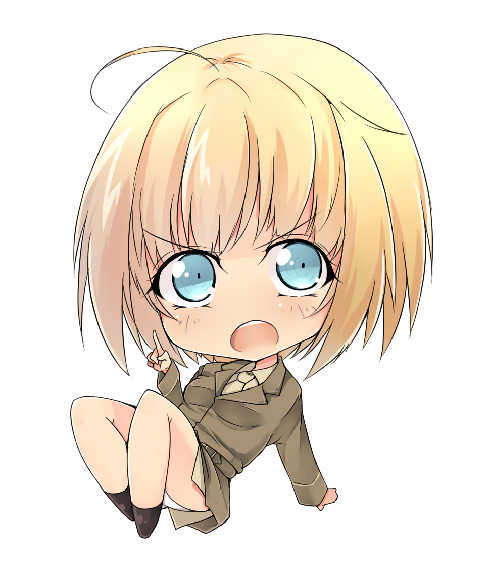 1girl, ahoge, blonde_hair, blue_eyes, blush, chibi, hatsumi_nekuta, jane_t_godfrey