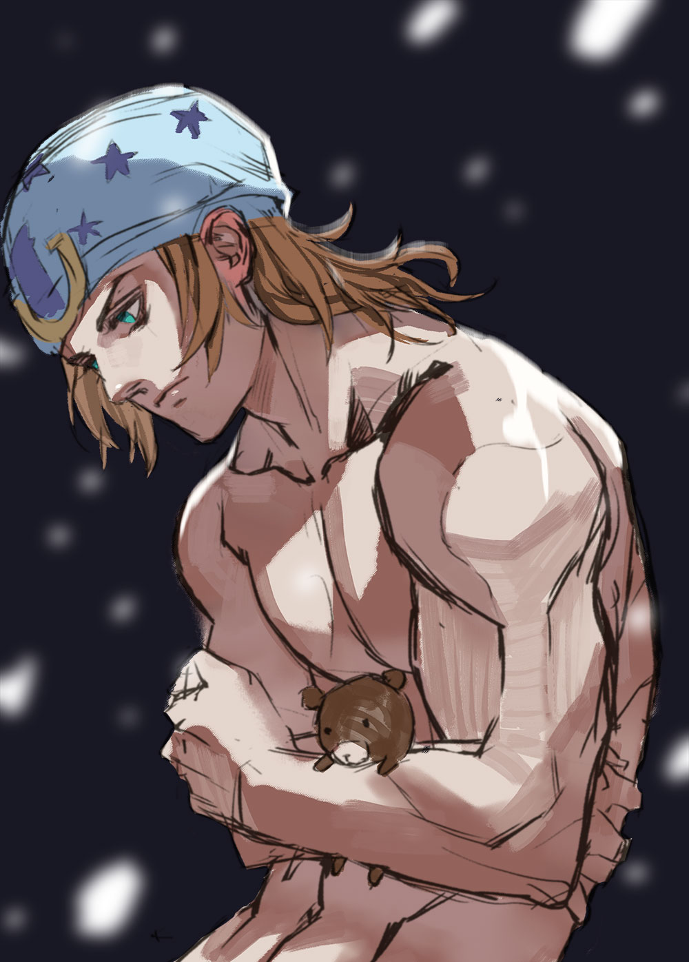 1boy, blonde_hair, blue_eyes, csc, hat, highres, johnny_joestar, jojo_no_kimyou_na_bouken