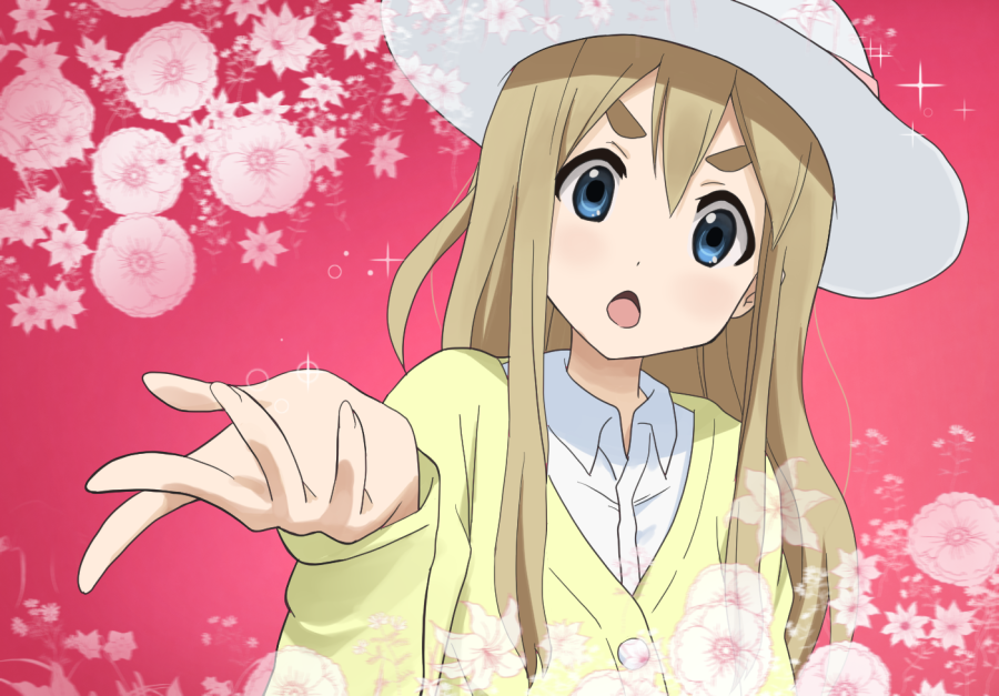 blonde_hair, blue_eyes, go!_princess_precure, hat, k-on!, kotobuki_tsumugi, long_hair, parody