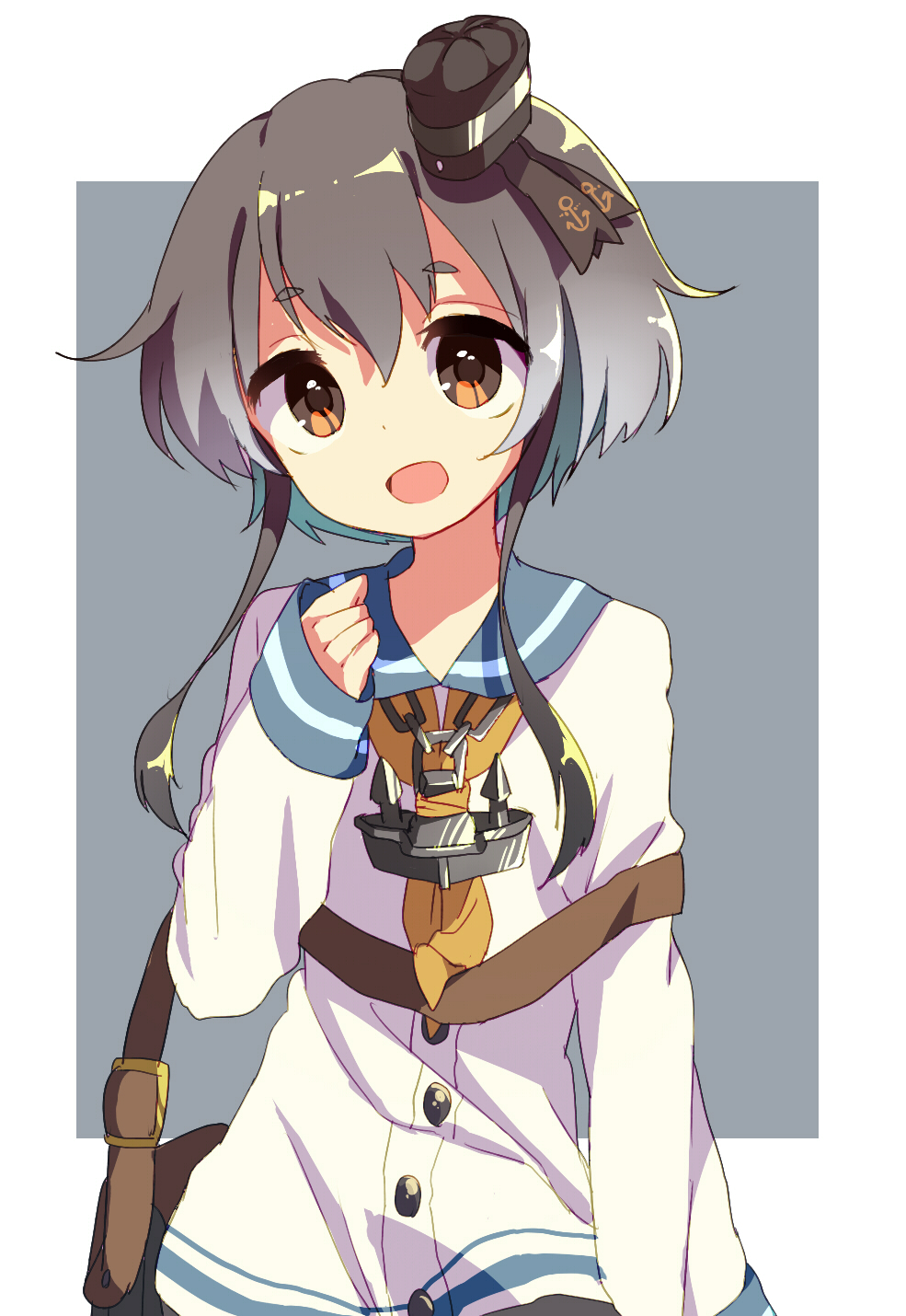 1girl, bag, black_hair, brown_eyes, busujima_(kusahana), gradient_hair, hairband, highres