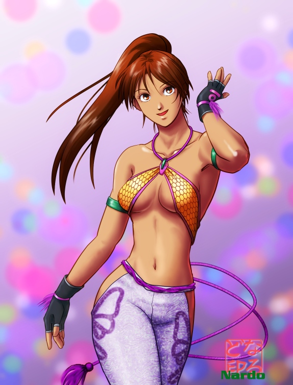 1girl, brazilian, breasts, brown_hair, christie_monteiro, collarbone, cowboy_shot, criss-cross_halter
