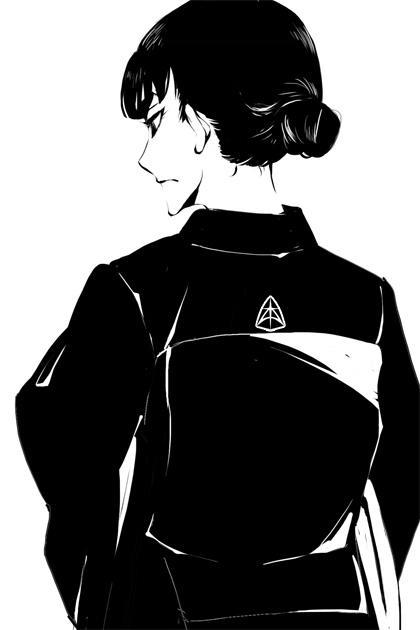 71, dress, from_behind, funeral_dress, gothic, hair_bun, kill_la_kill, kiryuuin_satsuki