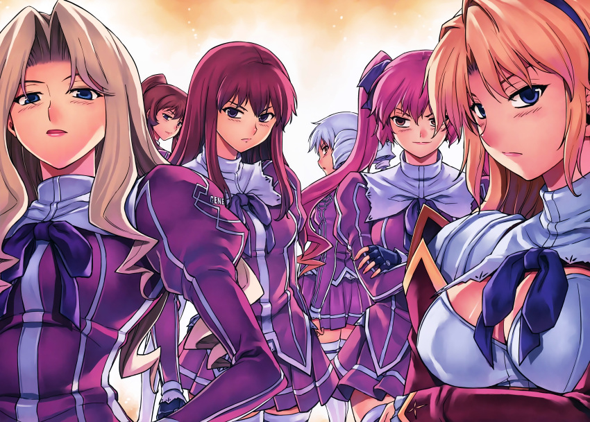 6+girls, absurdres, arnett_mcmillian, atia_simmons, blonde_hair, blue_eyes, blush, breasts