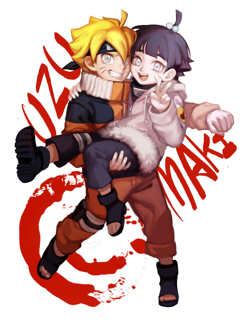 1boy, 1girl, ahoge, blonde_hair, blue_eyes, brother_and_sister, carrying, highres