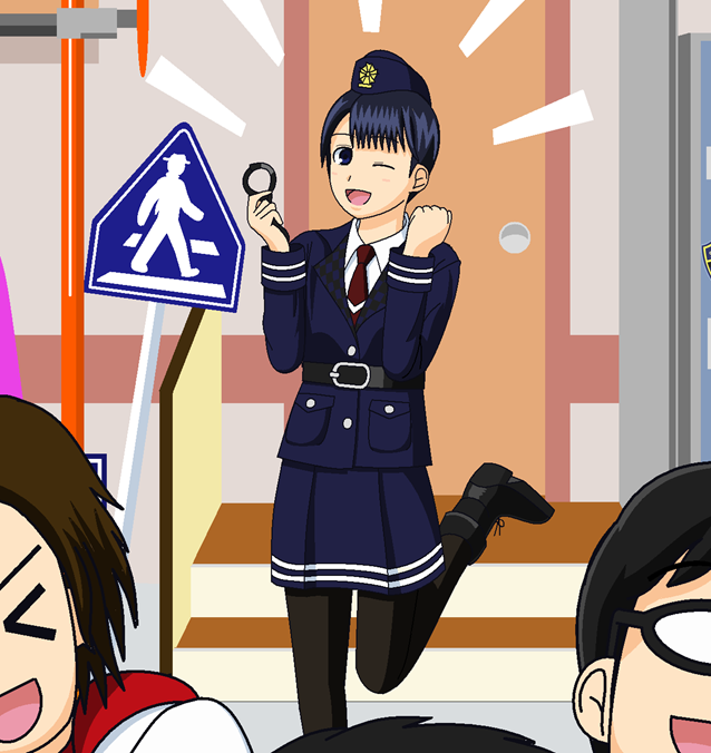 >_<, 1girl, 3boys, :d, black-framed_glasses, black_hair, blue_eyes, boots